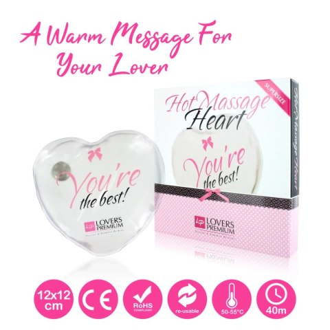 LoversPremium Hot Massage Heart XL podgrzewacz serce 12x12 cm biały