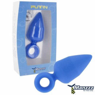 ManzzzToys Putin Blue - duży klin anatomiczny z silikonu, niebieski 12 cm