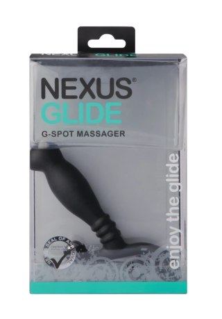 Nexus Glide Black - anatomiczny masażer prostaty z kulką stalową, 11,5 cm