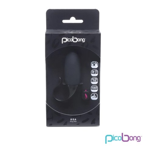 Picobong Koa Black - elastyczny pierścień wibrujący, 98x44x28mm
