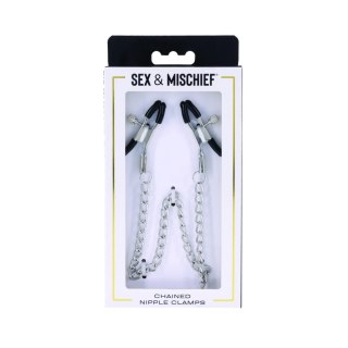 S&M Chained Nipple Clamps - zaciski z łańcuszkiem, regulacja nacisku