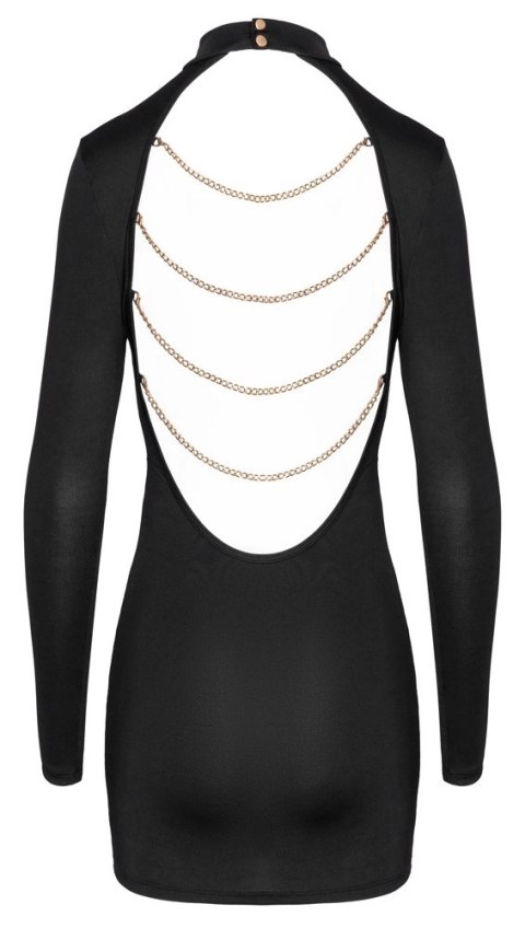 Cottelli PARTY Sukienka Mini Czarna z Ozdobnymi Łańcuszkami S