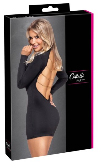 Cottelli PARTY Sukienka mini z łańcuszkami, czarna, rozmiar M