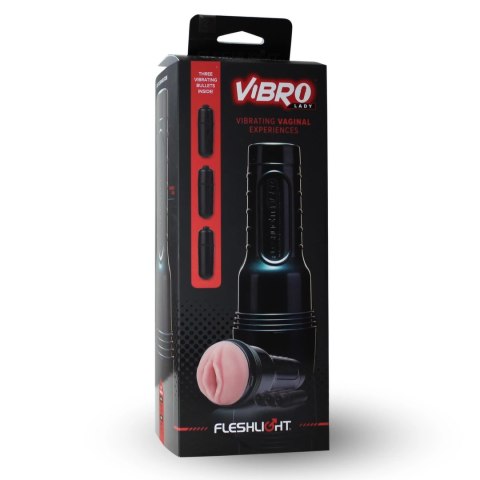 Fleshlight Vibro Pink Lady Touch - system wibracyjny, SuperSkin, rożowy