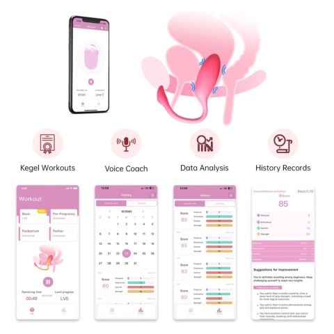 Magic Motion Flamingo Max Pink - System Wibracyjny i Trener Kegla Bluetooth