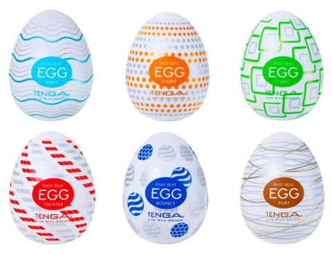 Tenga Egg Variety Pack 6 szt. - zestaw elastycznych rękawow standard