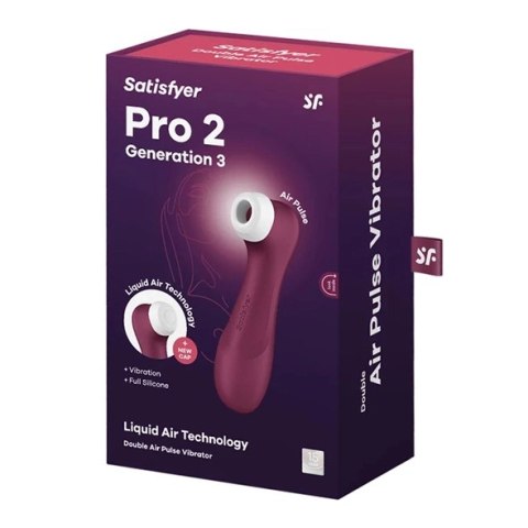 Satisfyer Pro 2 Generation 3 Czerwony - technologia Liquid Air, aplikacja