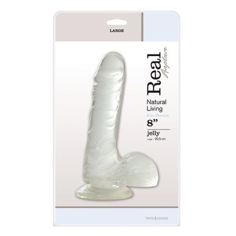 Dildo-JELLY DILDO REAL RAPTURE CLEAR 8"