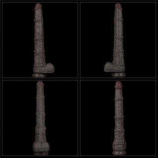 16'' Dual Layered Bendable Silicone Cock XXL(Black)