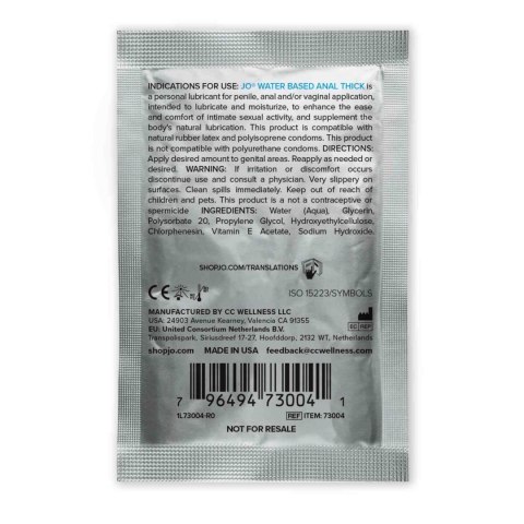 System JO - Anal Thick Water Based Lubricant Sachet 5ml