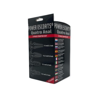 Plug-Quatro Anal Plugs Starter Set- 4-Pack Black