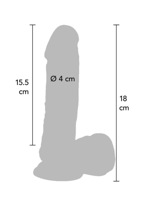 Dildo 7in. with Balls Vibrator Light skin tone