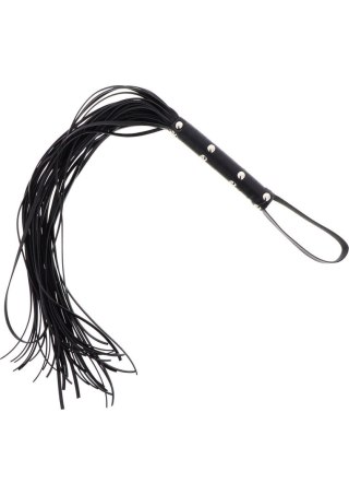 Long Studded Flogger Whip Black