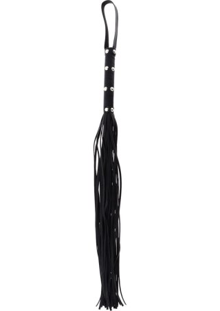 Long Studded Flogger Whip Black