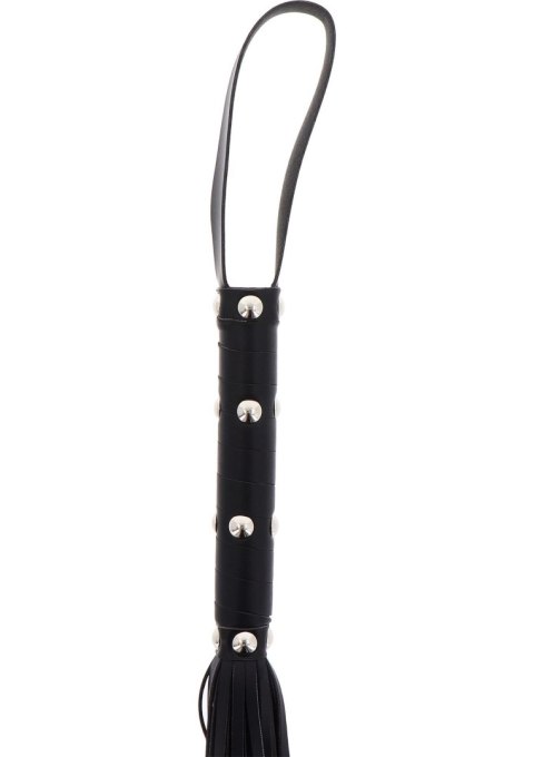 Long Studded Flogger Whip Black