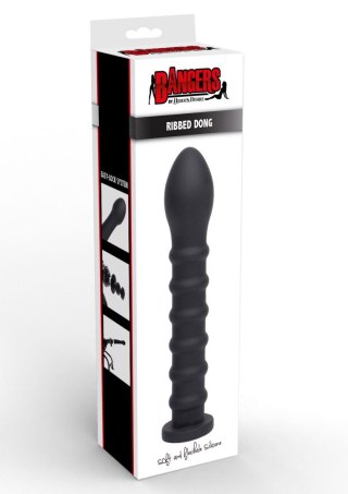 Ribbed Dong Easy-Lock 19 cm Black