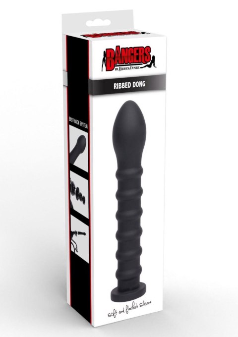 Ribbed Dong Easy-Lock 19 cm Black