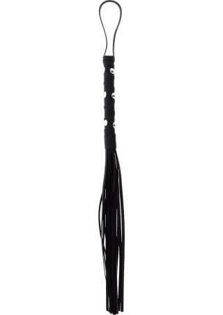 Short Studded Flogger Whip Black