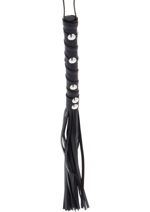 Short Studded Flogger Whip Black