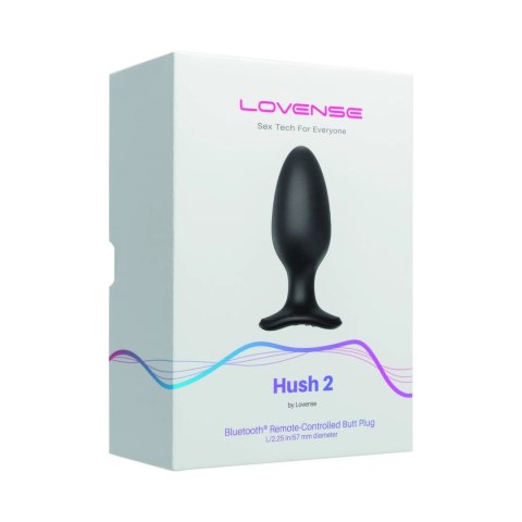 Lovense Hush 2 L 57 mm - zdalna wibrująca zatyczka, Bluetooth, czarna