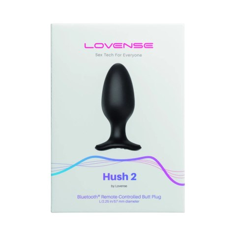 Lovense Hush 2 L 57 mm - zdalna wibrująca zatyczka, Bluetooth, czarna