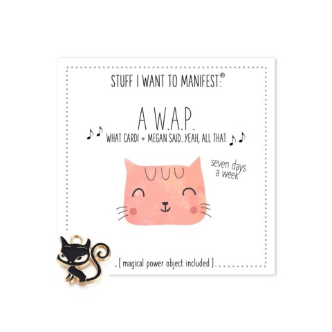 Warm Human Kartka Prezentowa z Amuletem W.A.P. Cardi B, 3x3 cale