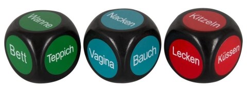 You2Toys Zestaw trzech kości do gry - niemieckie napisy, 2,4 cm