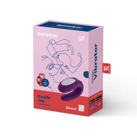 Satisfyer Double Joy Violet - Model dla Par z Aplikacją, IPX7, 2 Silniki