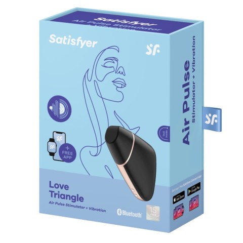 Satisfyer Love Triangle Black - Model z systemem Air Pulse i Bluetooth