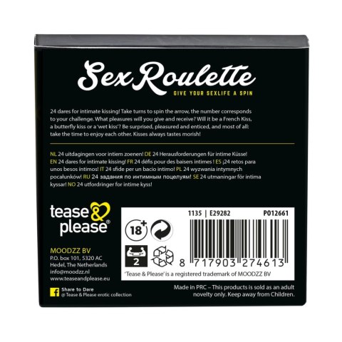 Tease & Please Sex Roulette Kiss - gra towarzyska, 24 wyzwania, 12x12cm
