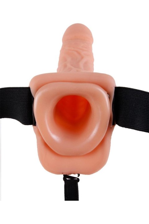 FETISH FANTASY SERIES 7 INCH VIBRATING HOLLOW STRAP-ON WITH BALLS LIGHT
