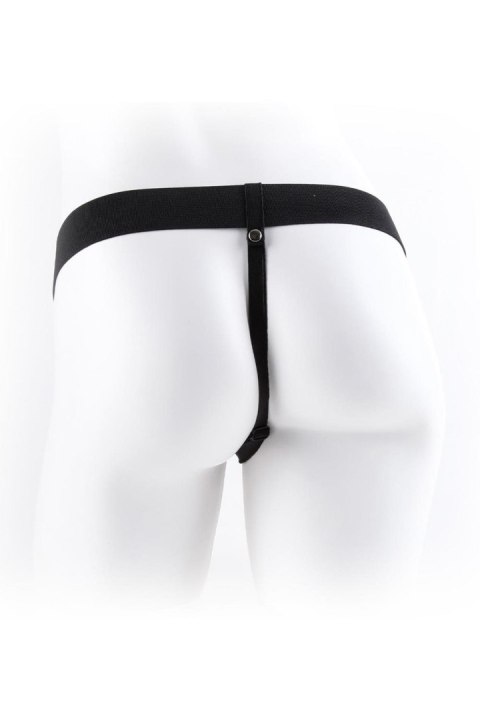 FETISH FANTASY SERIES 7 INCH VIBRATING HOLLOW STRAP-ON WITH BALLS LIGHT