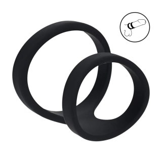 2 Loop Silicone Cockring - Black