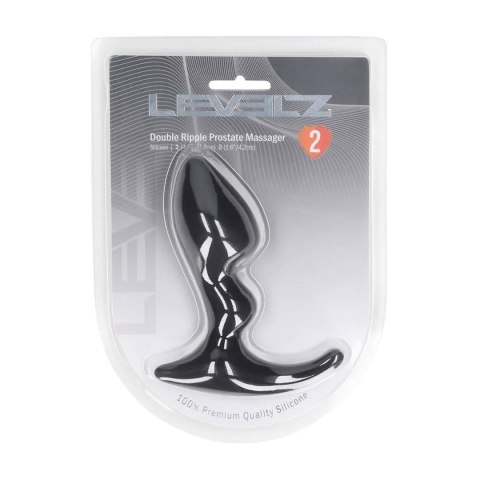 Double Ripple Silicone Prostate Massager - Black