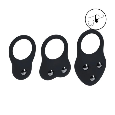Silicone Training Cockring Set of 3 - S/M/L - Black