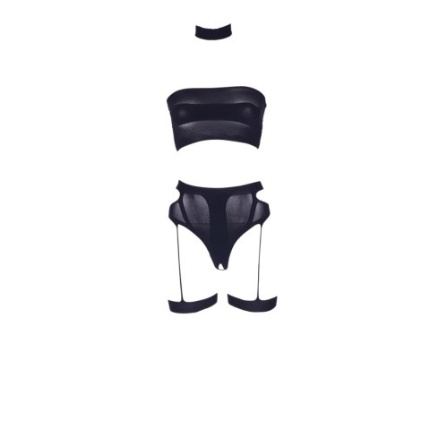 Ananke XII - Three Piece with Choker, Bandeau Top and Pantie with Garters - One Size