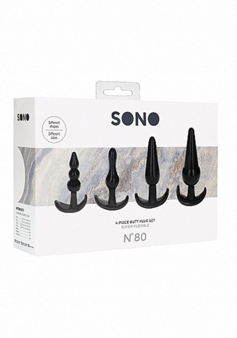 NO. 80 - 4-Piece Butt Plug Set - Black