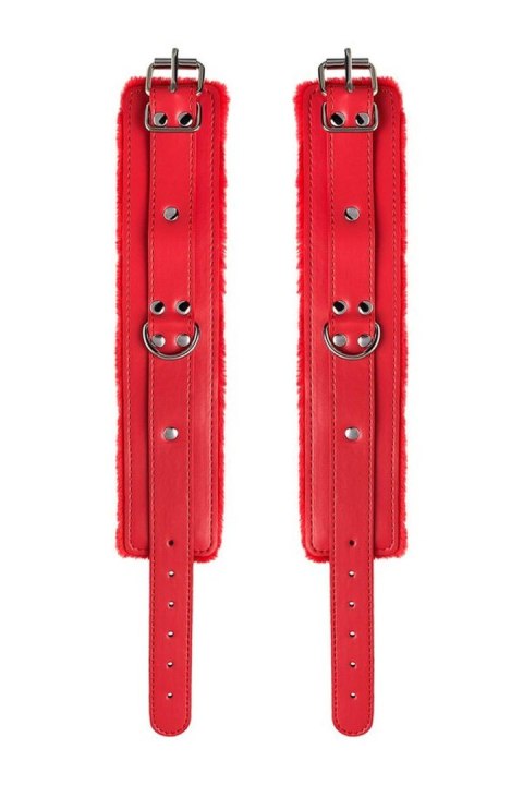 Anonymo handcuffs, PU leather, red, 27 cm