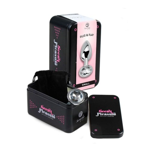 CLEAR CRYSTAL JEWELLED METAL BUTT PLUG S