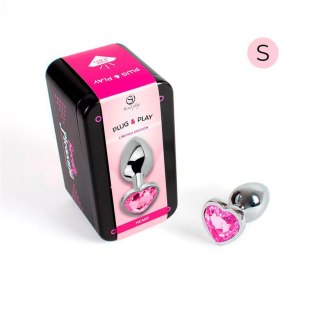 PINK HEART METAL BUTT PLUG S