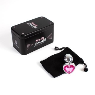 PINK HEART METAL BUTT PLUG S