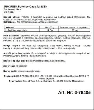 Supl.diety-PRORINO Men- 10pcs black line Potency Caps