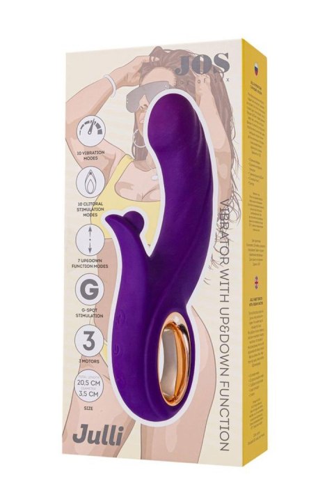 Vibrating roller with Up&Down functions by JOS Julli, silicone, purple, 20.5 cm