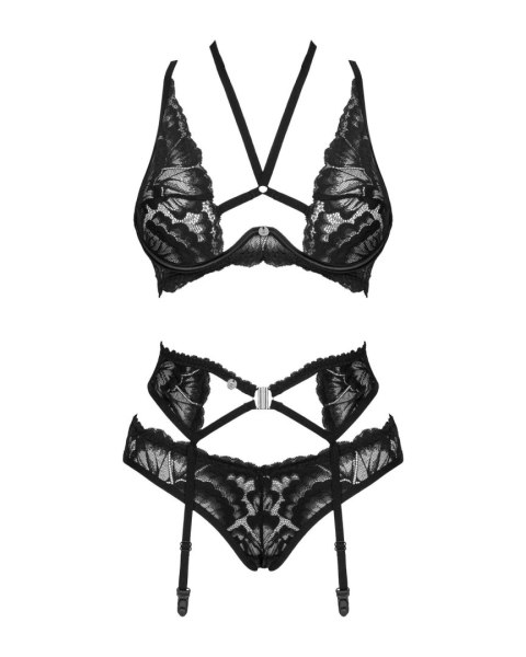 Bielizna-Alessya komplet 3-częściowy czarny XS/S