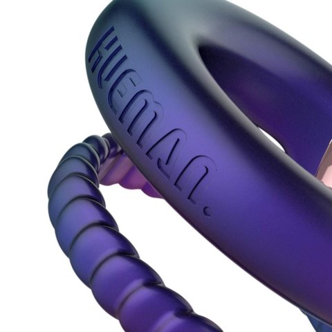 Hueman - Jupiter Vibrating Cock and Ball Ring - Purple