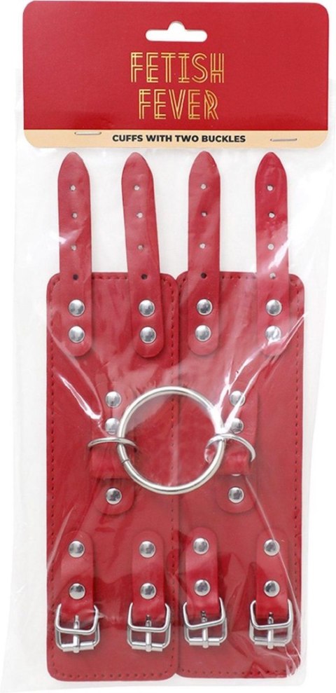 Fetish Fever - Cuffs with two buckles - Red