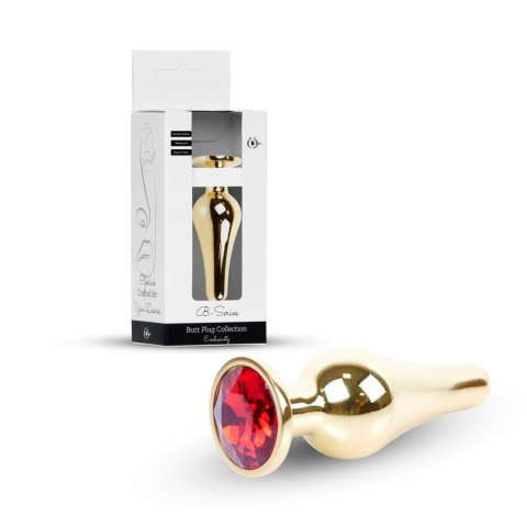 Plug-Jewellery Gold BUTT PLUG- Red