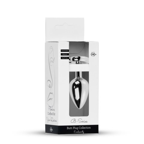 Plug-Jewellery Silver Heart PLUG- Clear