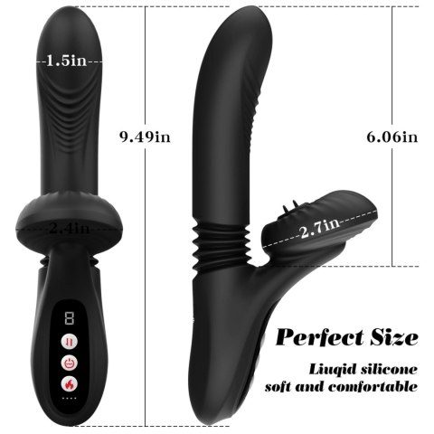 Silicone Vibrator 7 Powerful Modes - Licking,
Thrusting and Heating, Black