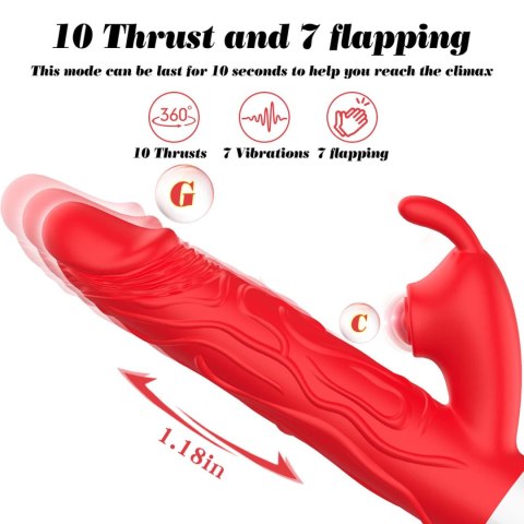 Silicone Vibrator 7 Vibration modes -
10 thrusting and
7 Flapping